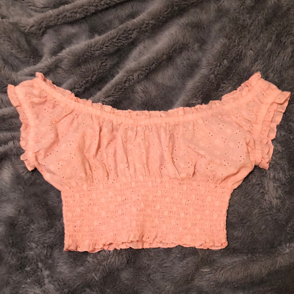 Boho cropped pink top